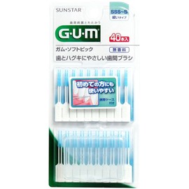 Sunstar Gum Soft Pick, Unscented, SSS-S, Thin Type, Pack of 40 x 5