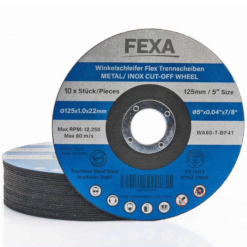 Fexa Cutting Disc 125 for Metal, Sanding Discs for Steel,