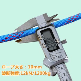 Multi-functional Rope, Multi-purpose Rope, Gardening Rope, Washing Rope, 0.4 inches (10 mm), Carabiner Included, Multi-functional Cord, Auxiliary Rope, Load Capacity 2622.4 lbs (10 m), Tent Rope, Disaster Prevention, Safety, Outdoor Activities, Accessori