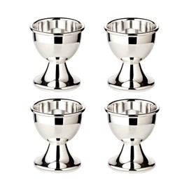 EDZARD Set of 4 Classo Egg Cups (Height 5 cm) Heavy Silver-Plated Classic Shape Silver Cups for Breakfast Egg, Easter, Breakfast Table
