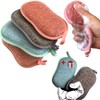 Washable Sponge Antibacterial Hygienic Reusable Double Sided Microfiber Cleaning Brush