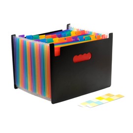 FUNTOCA Carpeta Organizadora de Documentos, Organizador de Archivos de Acordeón, Archivero Expandible 24 Bolsillos, Carpetas de Plástico Portátil para Facturas, Recibos, Papeles, A4 (24 Bolsillos)