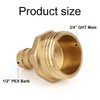 BOXOB 2pcs Solid Brass 1/2" PEX Barb to 3/4" GHT