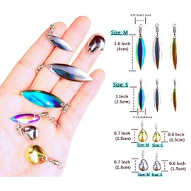 10pcs Tail Spinners Colorado Willow Blades Fishing Lure Spinner Blades for Soft Plastic/Senko Fishing Lures (S, Silver Willow Blade)