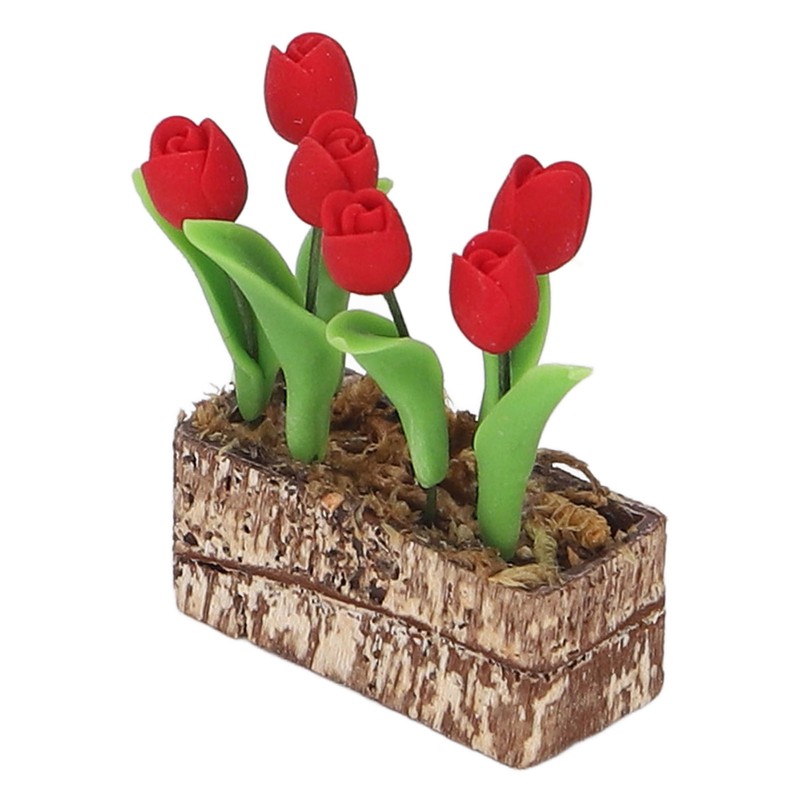 Artificial Tulips Flower Ornament 1:12 Doll House Garden Decor Simulated