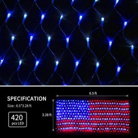 American Advanced Flag String Lights, Waterproof Led Flag Net Light of The United States for Memorial Day, Garden Decoration, Festival, Holiday, Party Decoration,Christmas Decorations (Plug in Power)