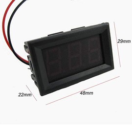 Led Digital Display Panel BI-TOOL 2 Wire Dc 4.7-30v LED Panel Digital Display Voltage Meter Voltmeter For Car and Motor (Red Display)