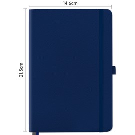 Mlife Squared Notebook A5,Journal Notebooks With 200 Pages,100gsm No Bleed Grid Notebook Pages,PU Hard Cover,Graph Paper Notebook for Graphing Notes Math,Notepad for Women Men School Office- Blue