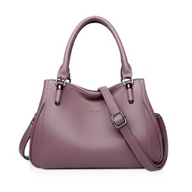 NICOLE & DORIS Women's Handbag Women Stylish Shoulder Bag Elegant Shoulder Bag PU Leather Shoulder Bag Top Handle Satchel Shopper Tote Handbag, purple, Elegant