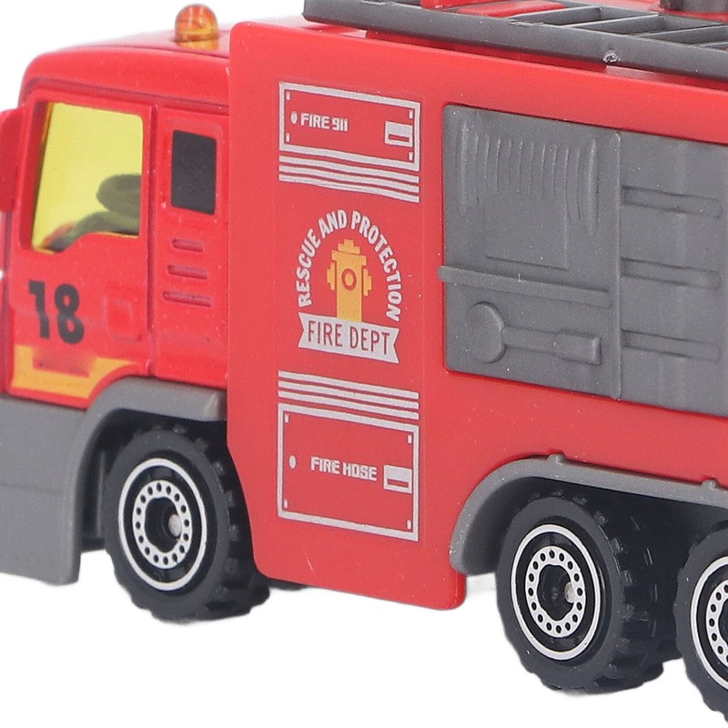 4Pcs 1: 32 Fire Truck Toy Set High Simulation Pull