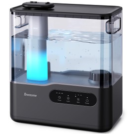 BREEZOME 5L Humidifiers for Bedroom Large Room, 36H Top Fill Cool Mist Humidifier with Essential Oil Tray, 7-Color Mood Light, Timer, Quiet Ultrasonic Humidifier for Home, Baby Nursery, Plants