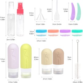 Juego De 16 Botellas De Viaje, 60/90 Ml Con Bolsa Transparente Botellas de viaje para artículos de aseo aprobados