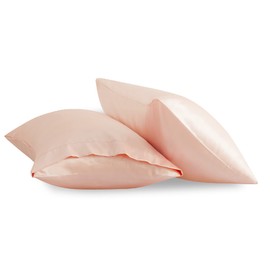Bedsure Satin Pillowcase for Hair and Skin - Similar to Silk Pillowcase, Pillow Cases 2 Pack with Envelope Closure, Gifts for Women, Queen & Standard Size 50 x 75 cm, Blossom Pink