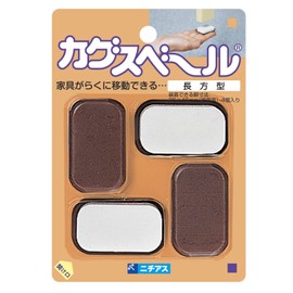 Nichias 131143 Kagusuberu Rectangle 4 Piece Brown