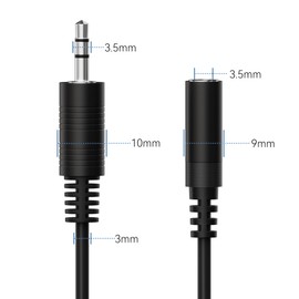 HDSupply Audio Cable 3.5 mm Male to 3.5 mm Female Black 5.00 m