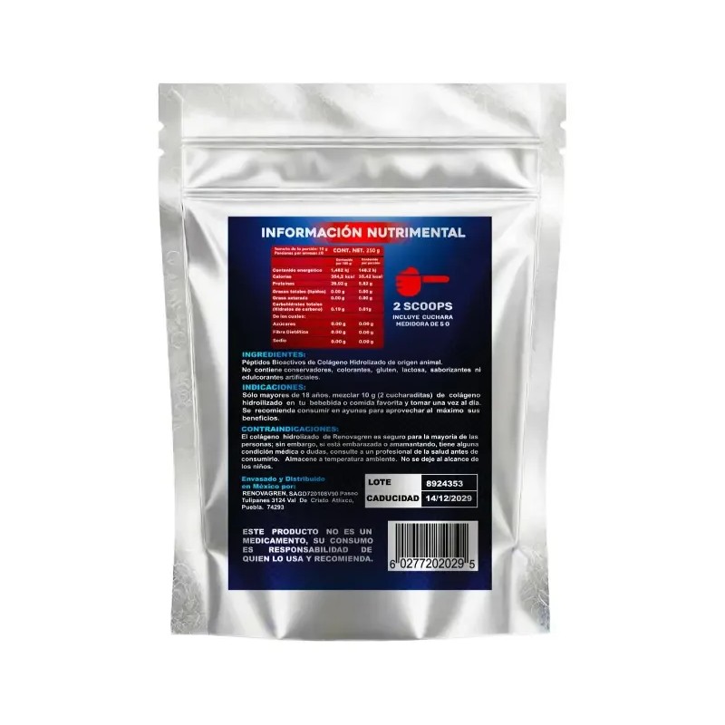 Péptidos Colágeno Hombre +50 Años Hidrolizado Alemán 250g