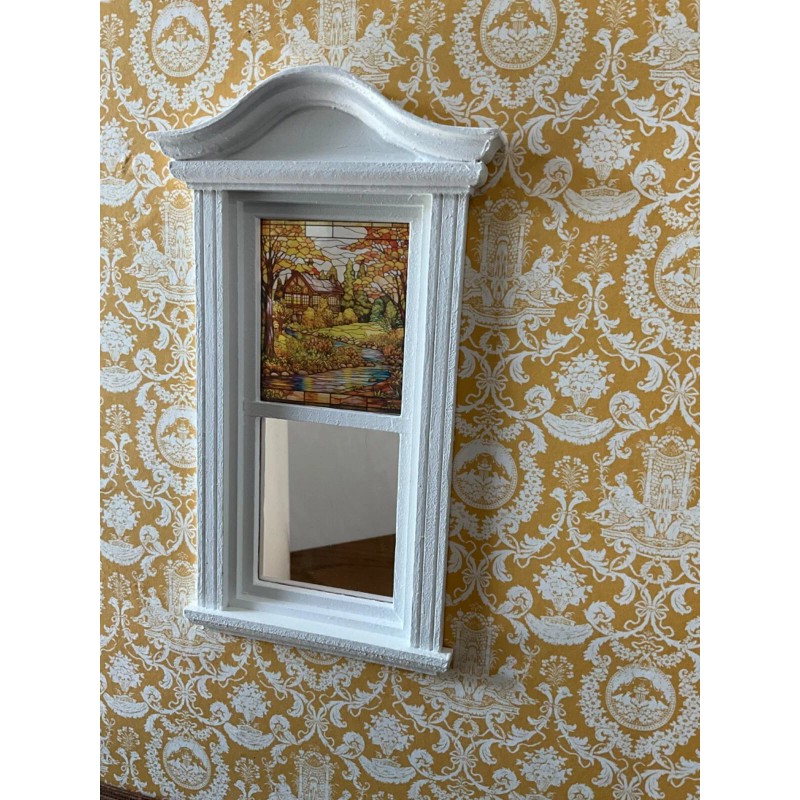 Unbranded Autumn Maple Cottage Dollhouse Miniature Stained Glass Window Film