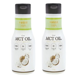 MCT Oil 6.1 oz (175 g), 2-Bottle Set, Flat Craft, 100% Derived from Coconut, 100% Medium-Chain Fatty Acids
