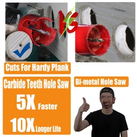 WOWSUPM 4” Deep Carbide Tipped Hole Saw for Thick Wall Roof 6.6” Cutting Depth for Multiple Purpose Hardy Plank Wood MDF Soft Wall Tile