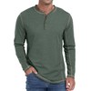 Sailwind Men's Henley Shirts Long Sleeve Casual Classic Tee Cotton Button Henley Maverick T-Shirts Green