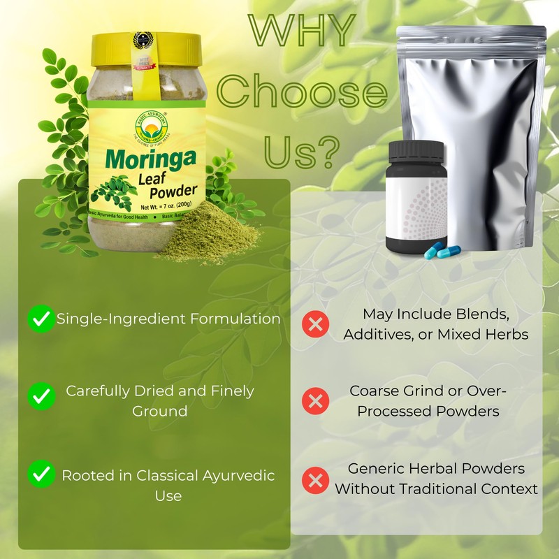 BASIC AYURVEDA Moringa Leaf Powder | 7.05 Oz (200g) |