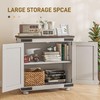 HOMCOM Modern Sideboard, Buffet Cabinet with Barn Door and Adjustable