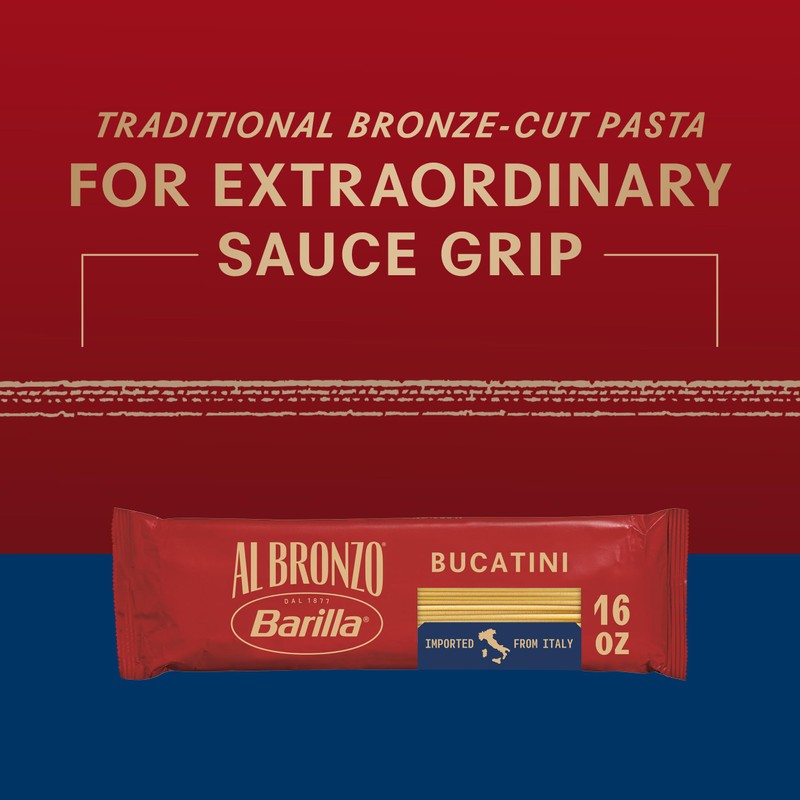 Barilla Al Bronzo Bucatini Pasta (1 lb), Bronze Cut Pasta