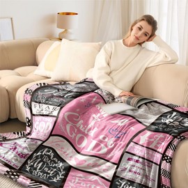 Rimasol Bible Blanket Religious Gifts for Women I Am A Child of God 50X60 Throw Blanket Christmas Faith Gifts for Christian Women Jesus Gifts for Woman Bible Verse Throw and Blanket for Godmother
