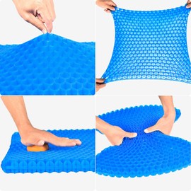 Gel Seat Cushion, Double Thick Breathable Car Seat Cushion Cool Gel Cushion Honeycomb Design, Lumbar Support Chair Cushion With Non-Slip Cover For Home Office Chair Car Wheelchair