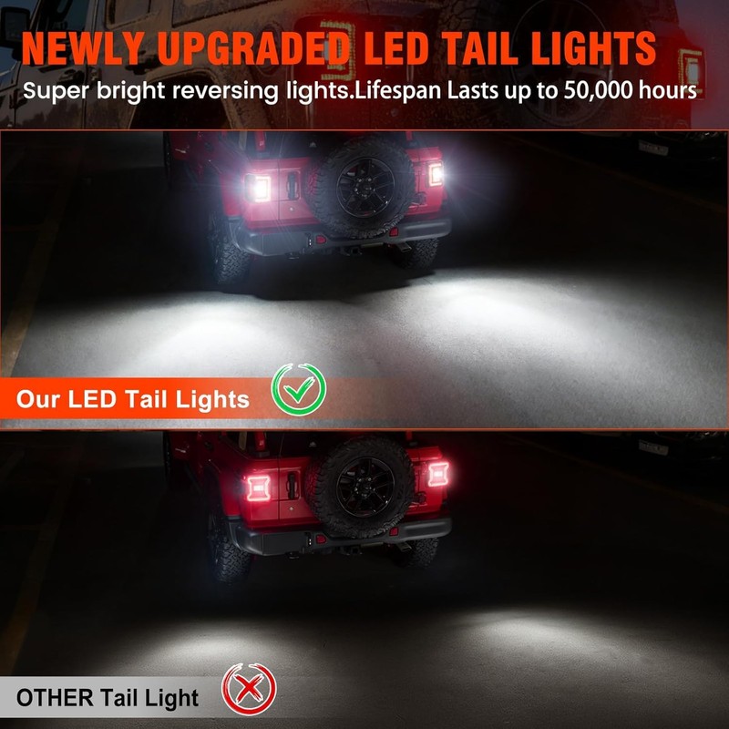 SUPAREE Flush Mount LED Tail Lights fit Jeep Wrangler JL