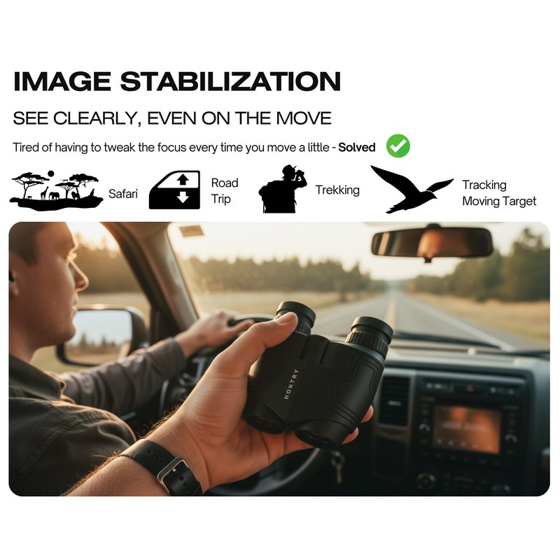 Hontry Travel Binoculars for Adults and Kids, Easy-Focus and Image