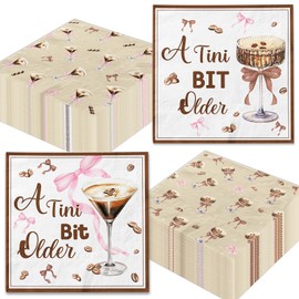 A Tiny Bit Older Birthday Espresso Martini Napkins, 40Pcs A Tini Bit Older Birthday Paper Napkins Disposable, Martini Napkins for Tiny Bit Older Birthday Decorations Bachelorette