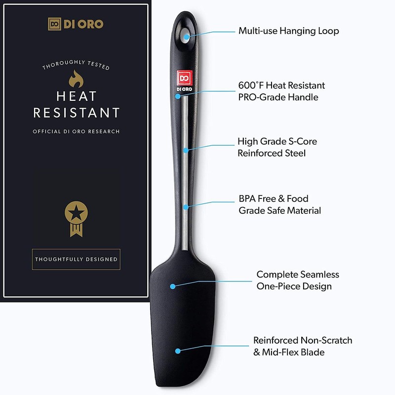 DI ORO Seamless Series Mini Silicone Spatula - BPA Free