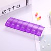 (Purple) Multi-Colored Weekly Pill Storage Container with 7-Grid Design, Ideal