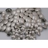 Silver matt slightly curved metal buttons with eyelet (10 pieces)
