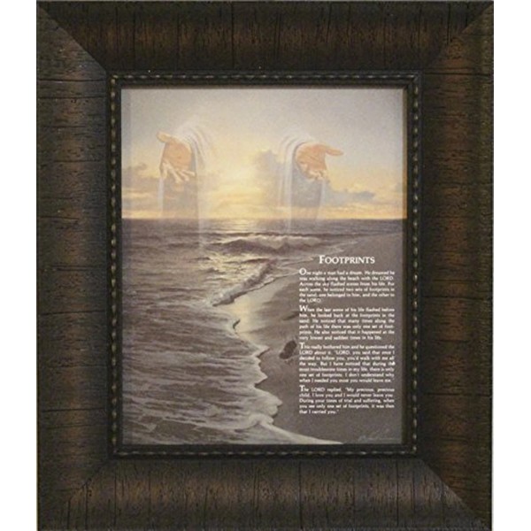 Accent Design Footprints in the Sand Framed Inspirational Art Poem