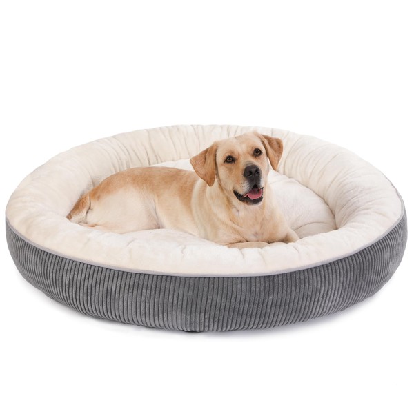 Bedfolks Waterproof Donut Dog Bed,45 Inches Calming Round Dog Beds
