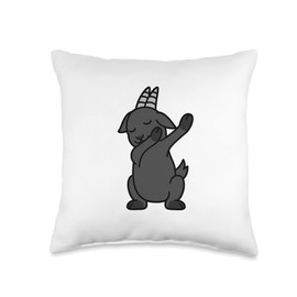 Funny Goat Gifts Black Goat Dab Dance Pose Pet Throw Pillow, 16x16, Multicolor