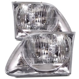 HEADLIGHTSDEPOT Chrome Housing Halogen Headlights Compatible with Holiday Rambler Admiral 2004-2007 Motorhome RV Includes Left Driver and Right Passenger Side Headlamps