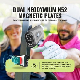 Stripebird - Pro Tour Golf Rangefinder with Slope (Gray) - Range Finder Golf with Ultra-Strength Magnet - Laser Rangefinder w/Slope Technology & Flag Pole Lock Vibration - Golf Range Finder