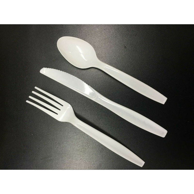 [48 Piece] Better Best White Disposable Plastic Cutlery Set, Assorted