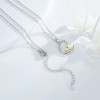 Collar Con Dije De Plata 925 Gato Luna Para Mujer