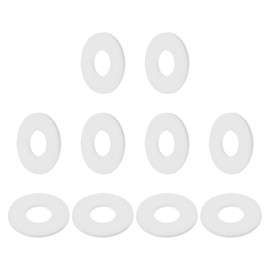 PATIKIL 10 Pcs PTFE Flat Washers 0.94" ID 2.24" OD 0.12" Thickness Sealing Spacer Flange Gasket for Machines Pipe Valves Oil Gas Industries, White (24x57x3mm)