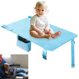 Untree Airplane Bed for Toddler, Soft Airplane Seat Extender for Kids, Baby Airplane Travel Essentials, Blue
