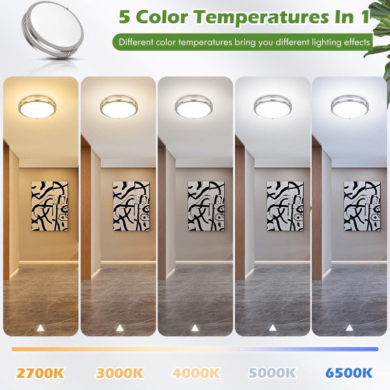 GoBright 18IN 50W LED Flush Mount Ceiling Light, 5600lm Bright