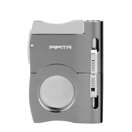 PIPITA Double Blades Cutter Stainless Steel Guillotine Cigar Cutter with Two Cigar Punches Stainless Steel with Nice Bag Easy to Carry and Used for Pocket