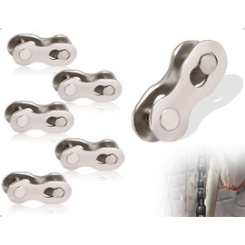 Emezddo 5 Pairs of Chain Locks, Reusable for 6-7-8/9/10/11 Bicycle Chain, Used for Bicycle Travel, Home, Repair Workshop, Competition and Training (Silver)