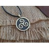 Celtic Triskelion Triskele Spiral of Life Pendant with sring (Brass,