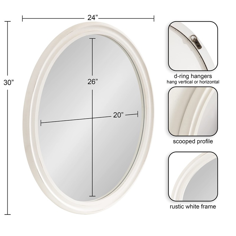 Kate and Laurel Mansell Oval Wall Mirror, 24 x 30,