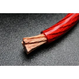 Audiopipe BIG 3 UPGRADE 1/0 GAUGE WIRE SHINY RED BLACK 3/8 COPPER TERMINLAS W/ HEATSHRINK
